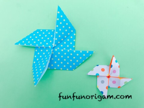 折り紙で風車の折り方 簡単なのはコレ こいのぼりと一緒に飾ろう たのしい おりがみ